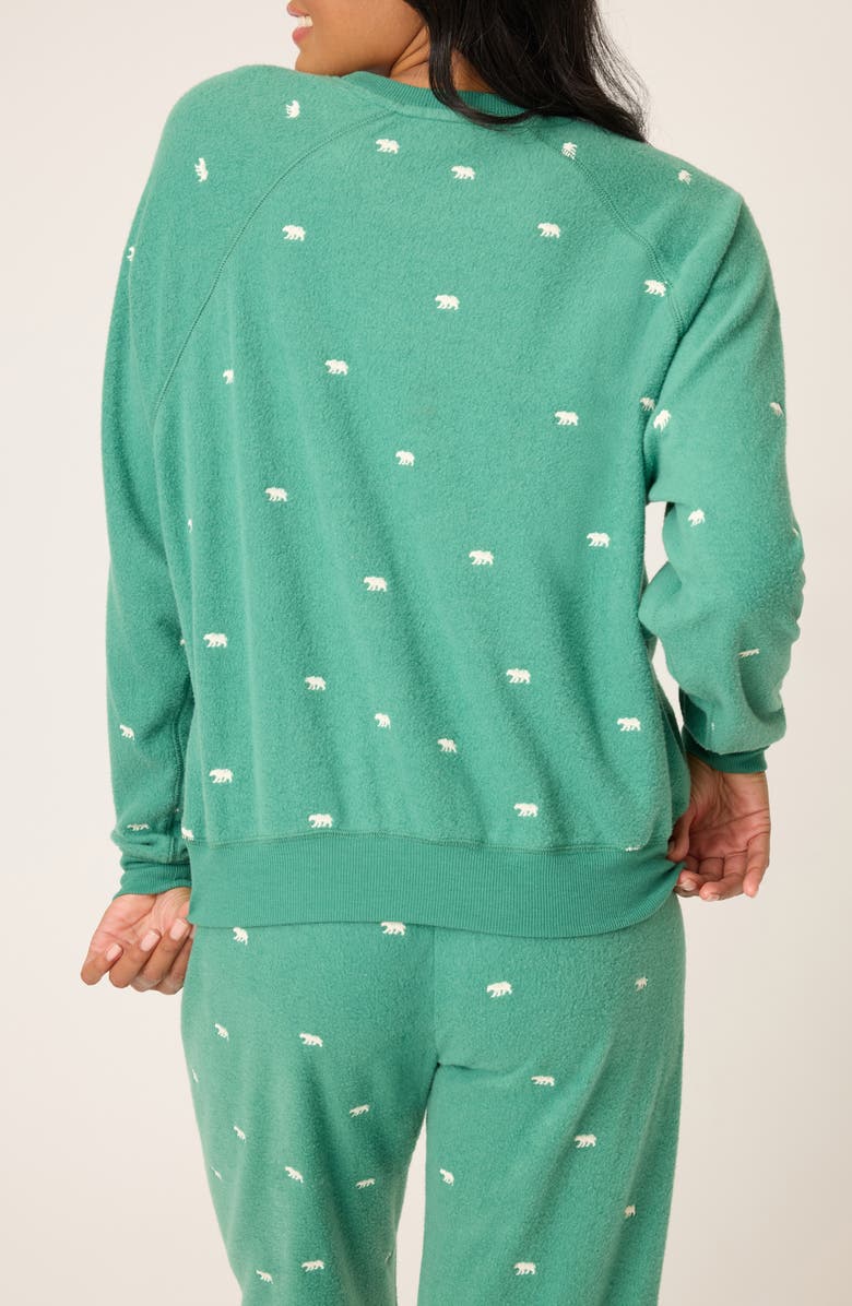 PJ Salvage The Outsider Fleece Pajamas Top, Alternate, color, Forest