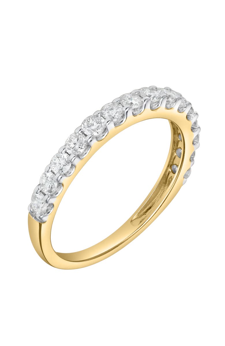 LuvMyJewelry Francesca 14K Gold Round Diamond Studded Half Eternity Band Ring - 0.5cts, Alternate, color, 14K Yellow Gold