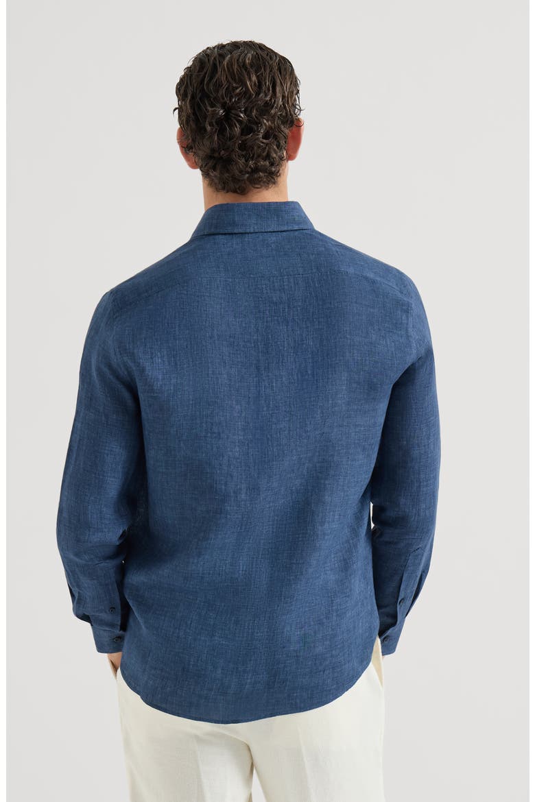 Délavé linen shirt, Alternate, color, Navy Blue