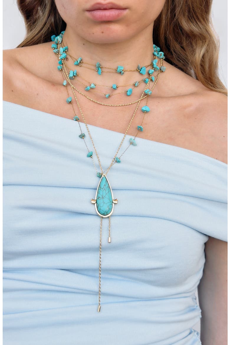 Paloma Layered Necklace, Alternate, color, GOLD/ TURQUOISE