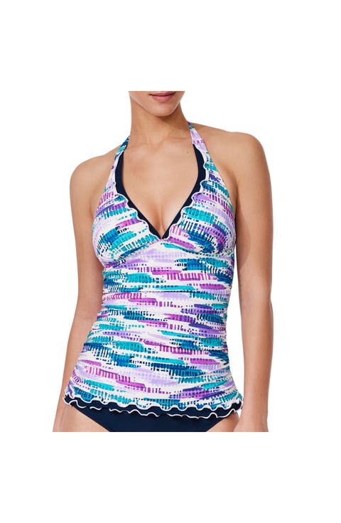 Canva Tricolore Halter Tankini Top