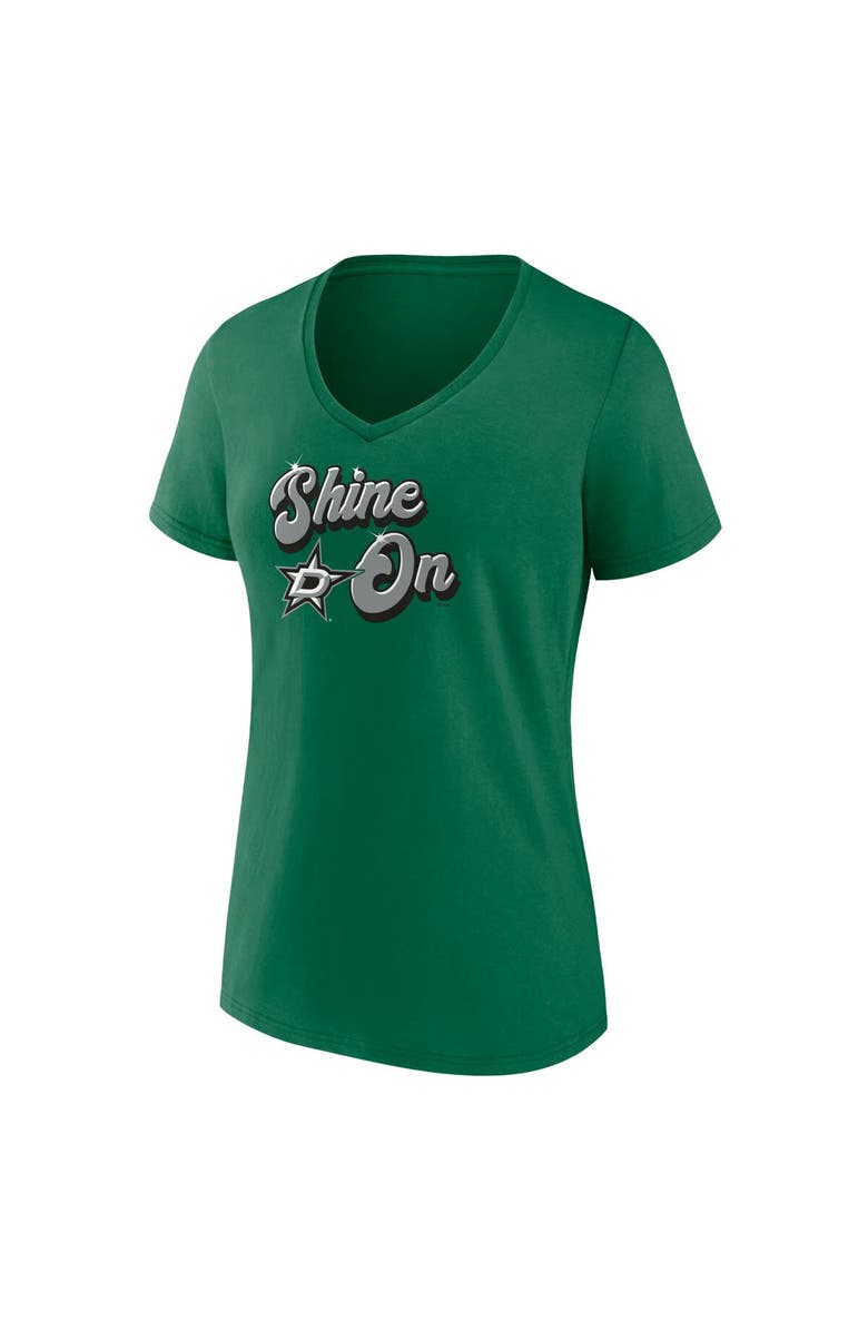 FANATICS Women's Fanatics Kelly Green Dallas Stars Iconic V-Neck T-Shirt, Alternate, color, Kelly Green