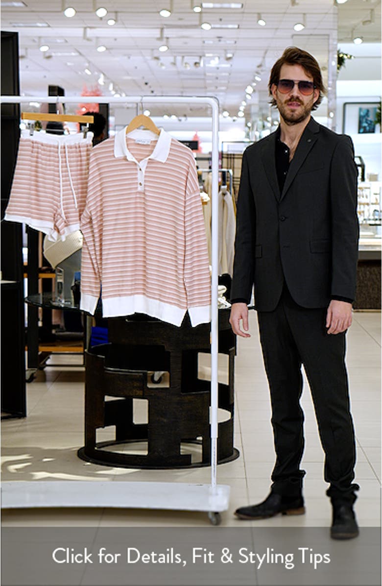 Dealia Stripe Polo Sweater & Shorts Set, sales video thumbnail