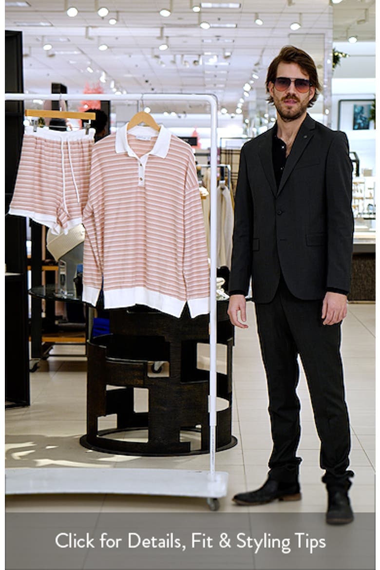 Dealia Stripe Polo Sweater & Shorts Set video