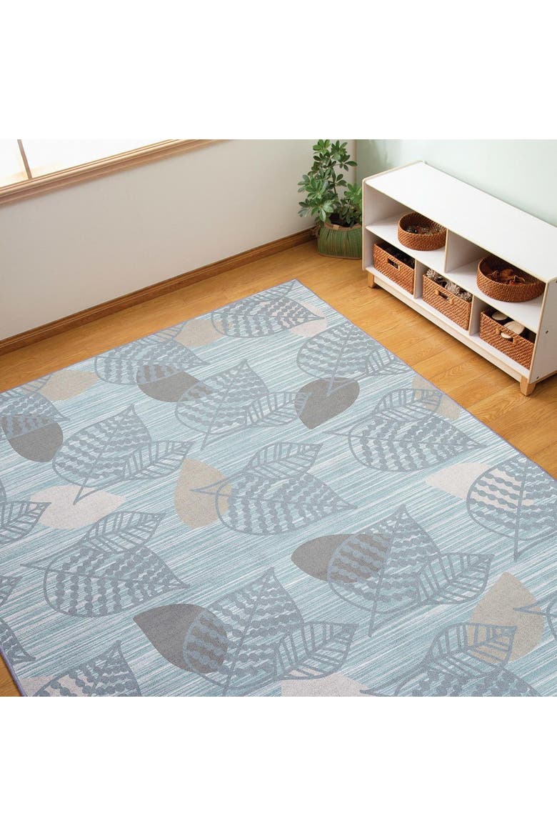 Sense of Place Blue Leaf Carpet - 6' X 9', Alternate, color, Blue Leaf