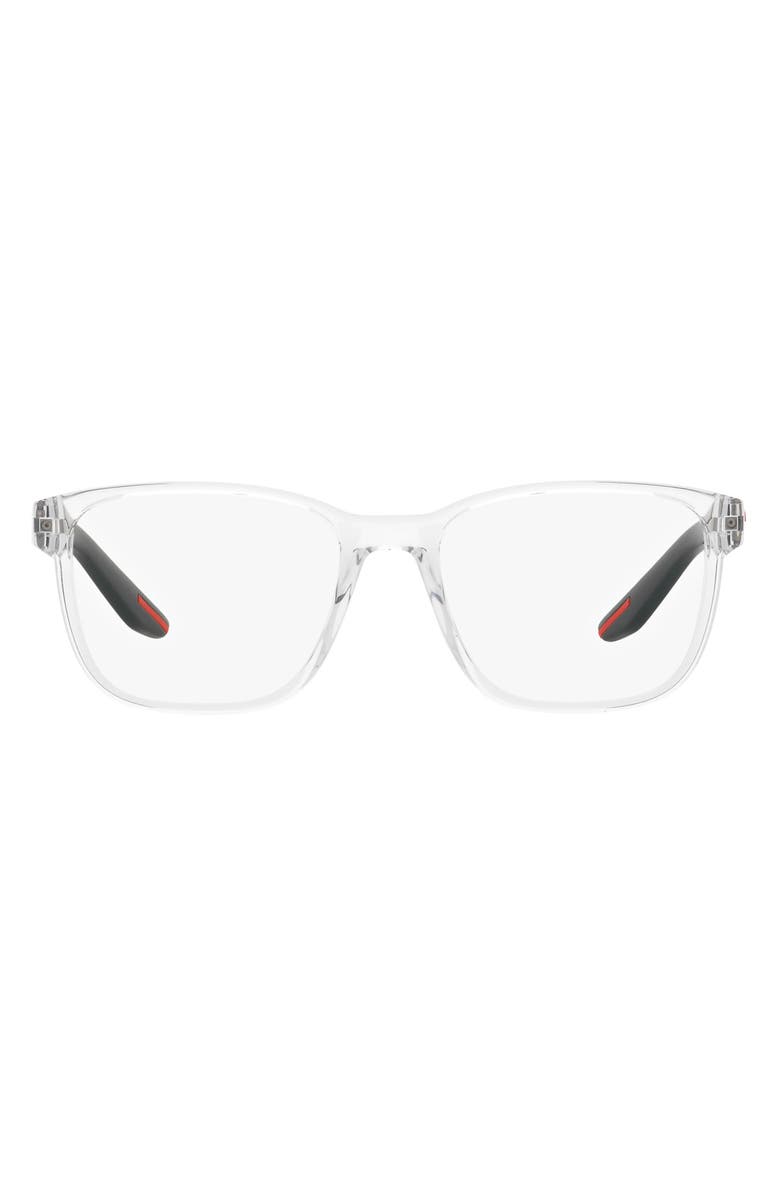 Prada Linea Rossa 57mm Pillow Optical Glasses, Main, color, Crystal
