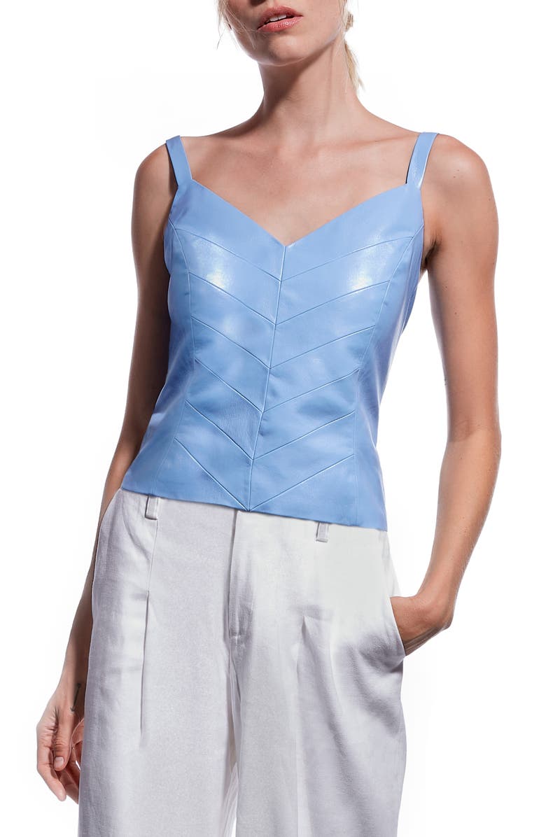 AS by DF Becca Reycled Leather Blend Bustier Top, Main, color,
