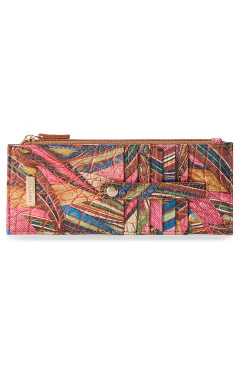 Muse Melbourne Croc Embossed Leather Card Wallet