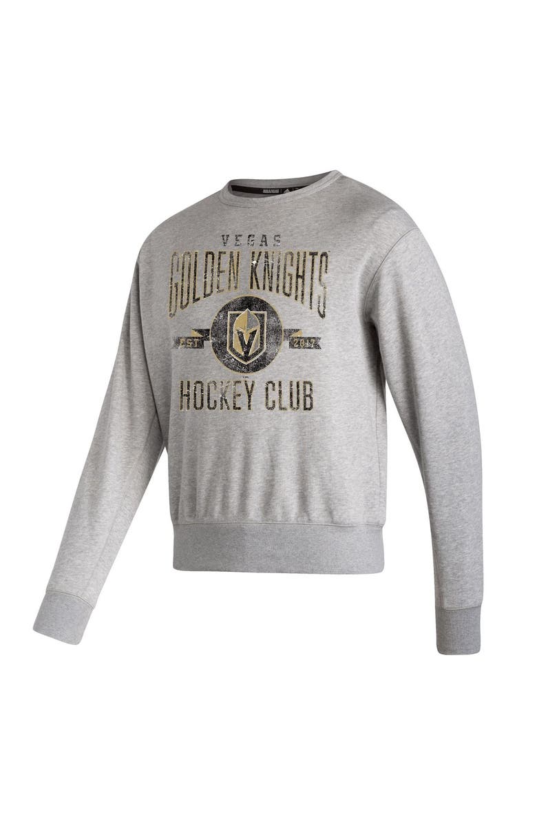 adidas Men's adidas Heathered Gray Vegas Golden Knights Vintage Pullover Sweatshirt, Alternate, color,