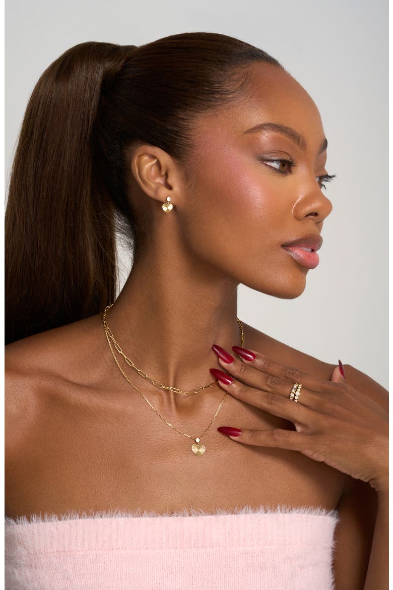 BL Icon Heart Drop Earrings, Alternate, color, 18K YELLOW GOLD