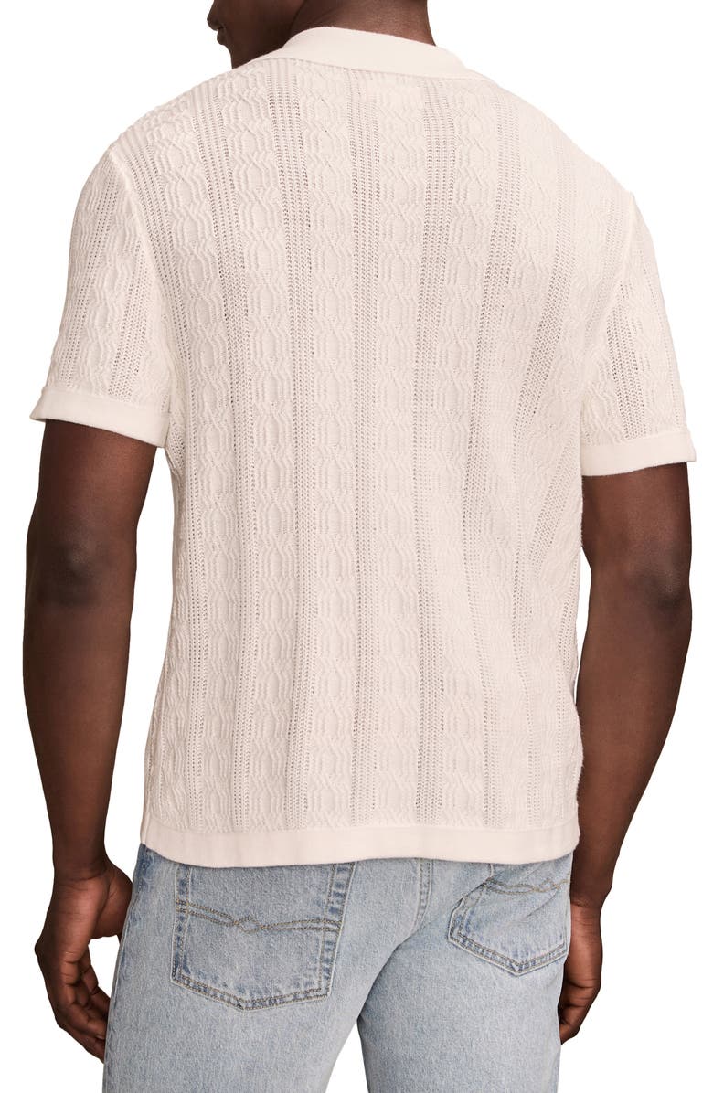 Lucky Brand Textured Button-Up Polo Sweater, Alternate, color, Tofu
