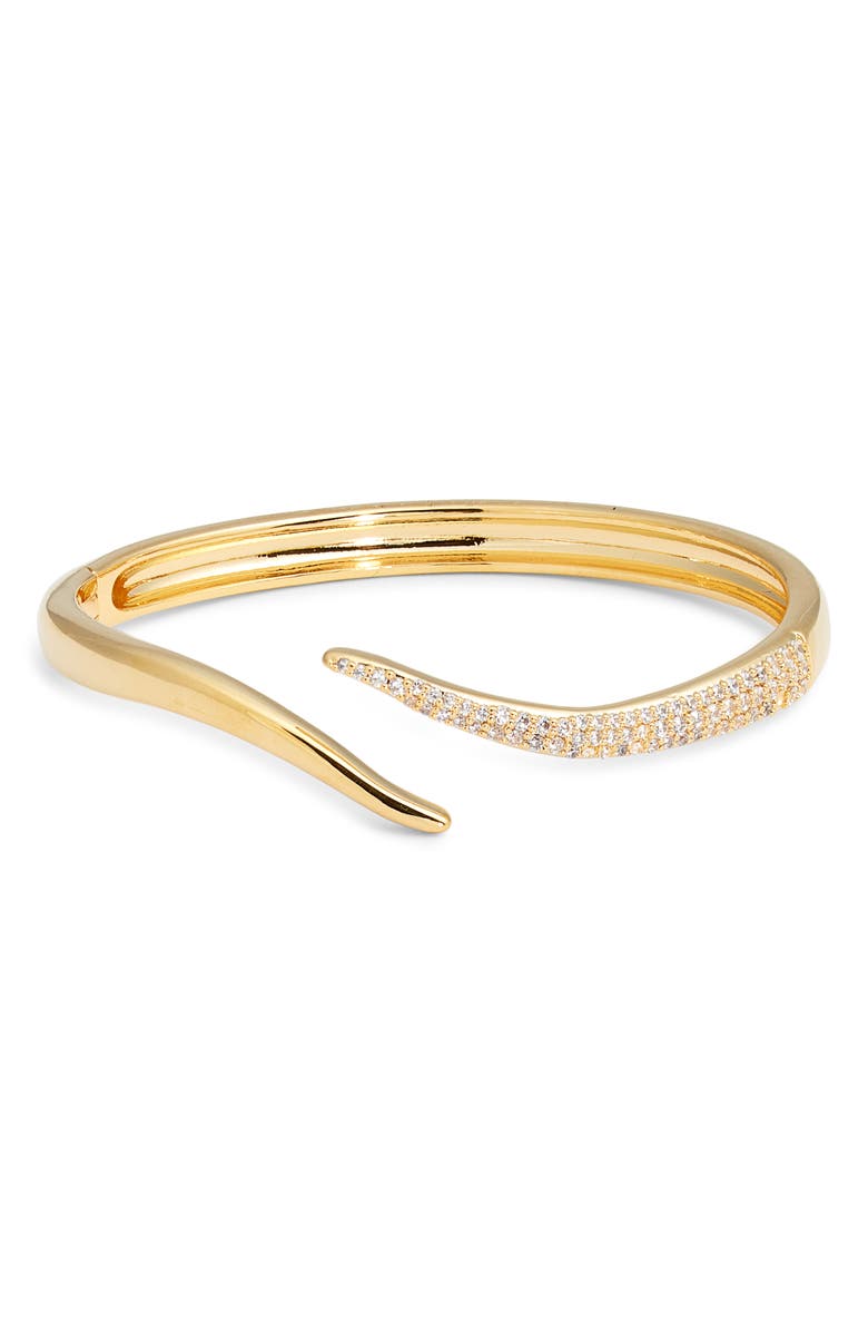 Nordstrom Cubic Zirconia Pavé Bypass Cuff Bracelet, Main, color, Clear- Gold