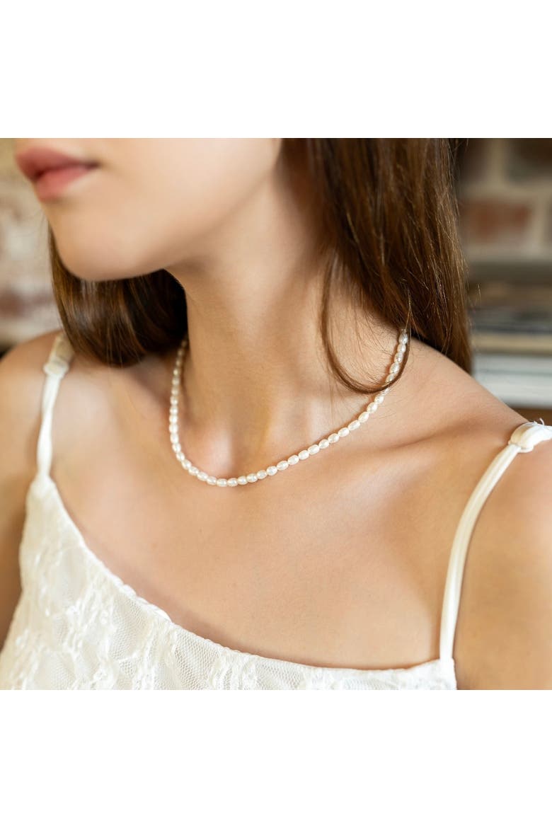 Natural Freshwater Real Seed Pearl Strand Necklace, Alternate, color, Silver