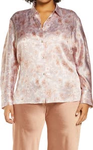Vince Dahlia Floral Print Silk Shirt