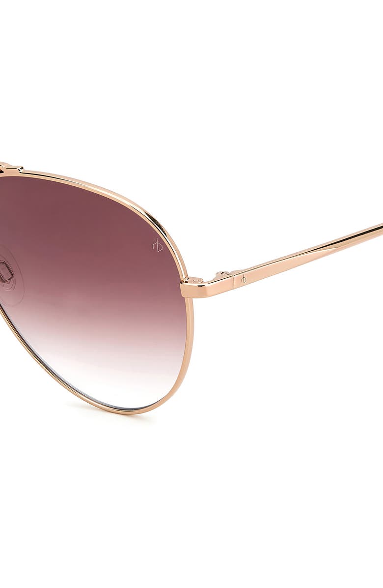 rag & bone 59mm Aviator Sunglasses, Alternate, color, Red Gold/ Burgundy Shaded