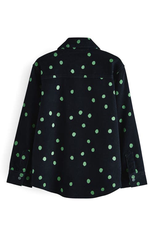 Smallsaints By Allsaints Kids' Polka Dot Cotton Corduroy Button-up Shirt In Black