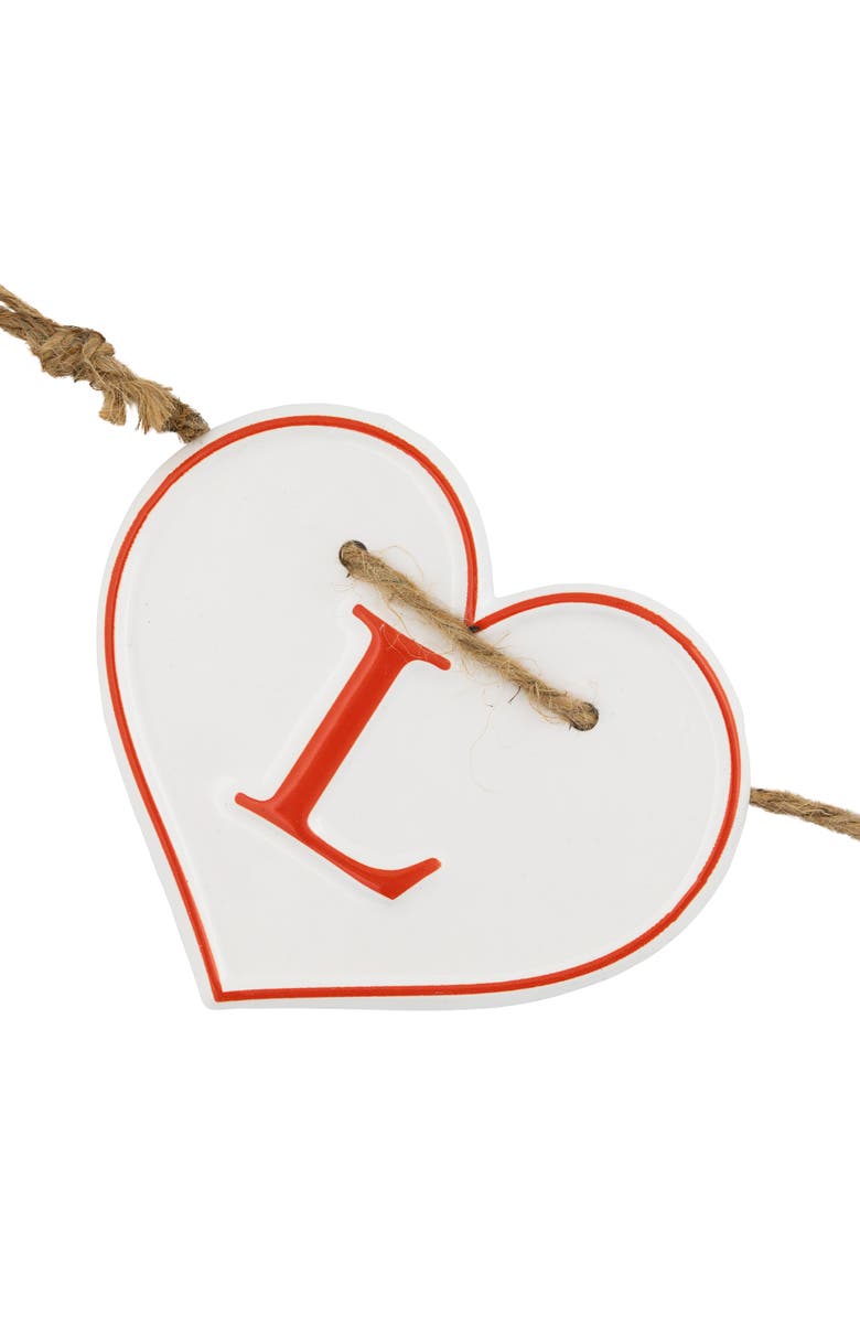 Northlight Hearts "LOVE" Valentine's Day Metal Banner - 32" - White and Red, Alternate, color, White