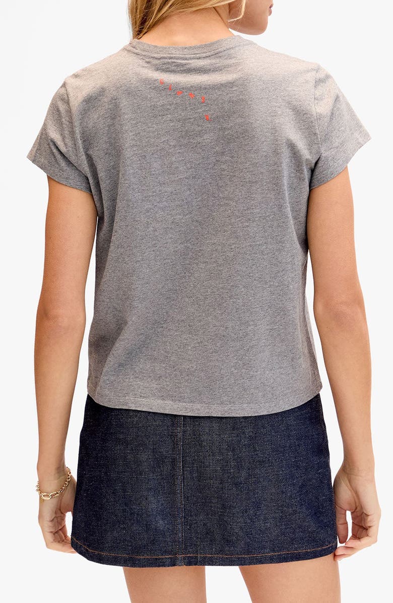 Clare V. Ciao Cotton Graphic T-Shirt, Alternate, color, Grey Melange