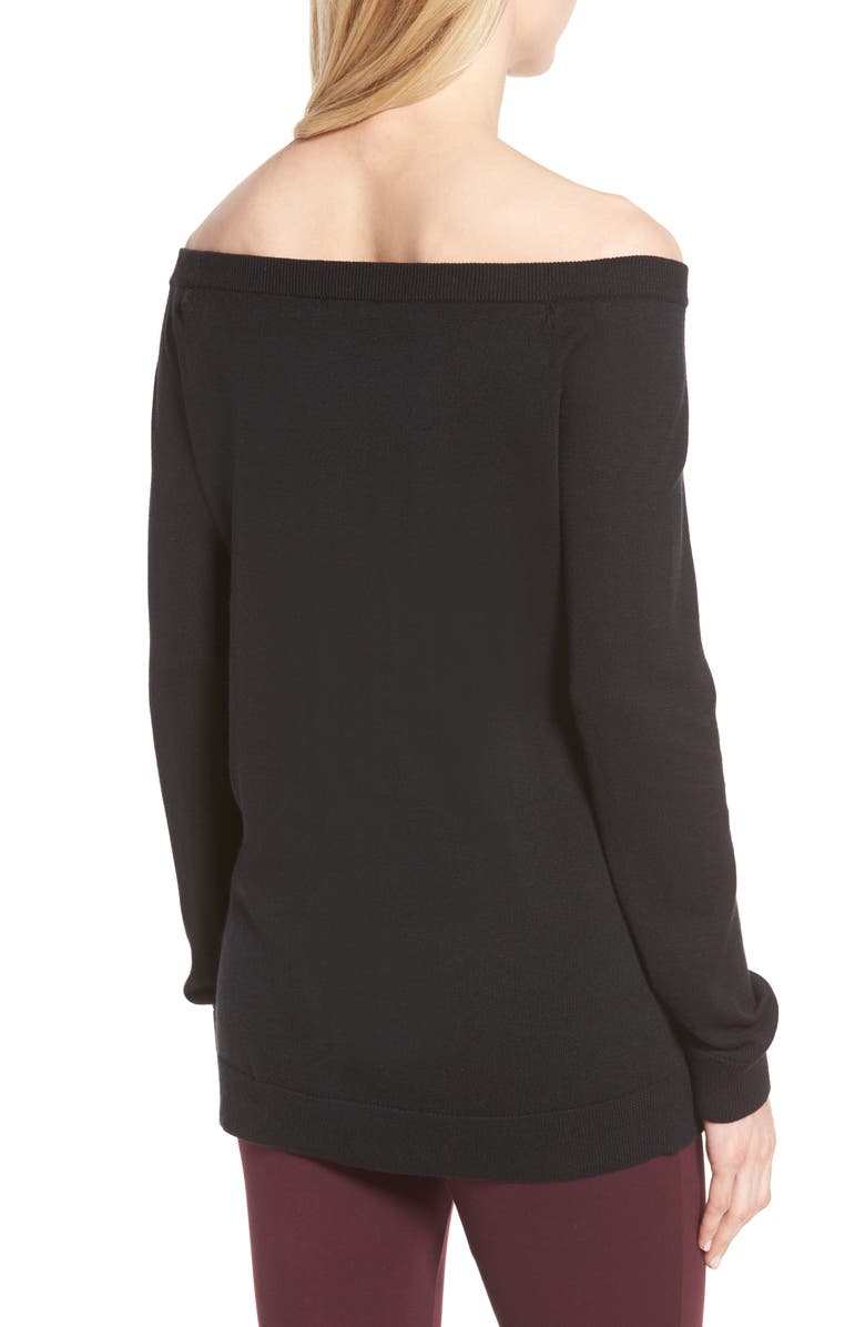 Halogen<sup>®</sup> Cotton Blend Off the Shoulder Sweater, Alternate, color, 