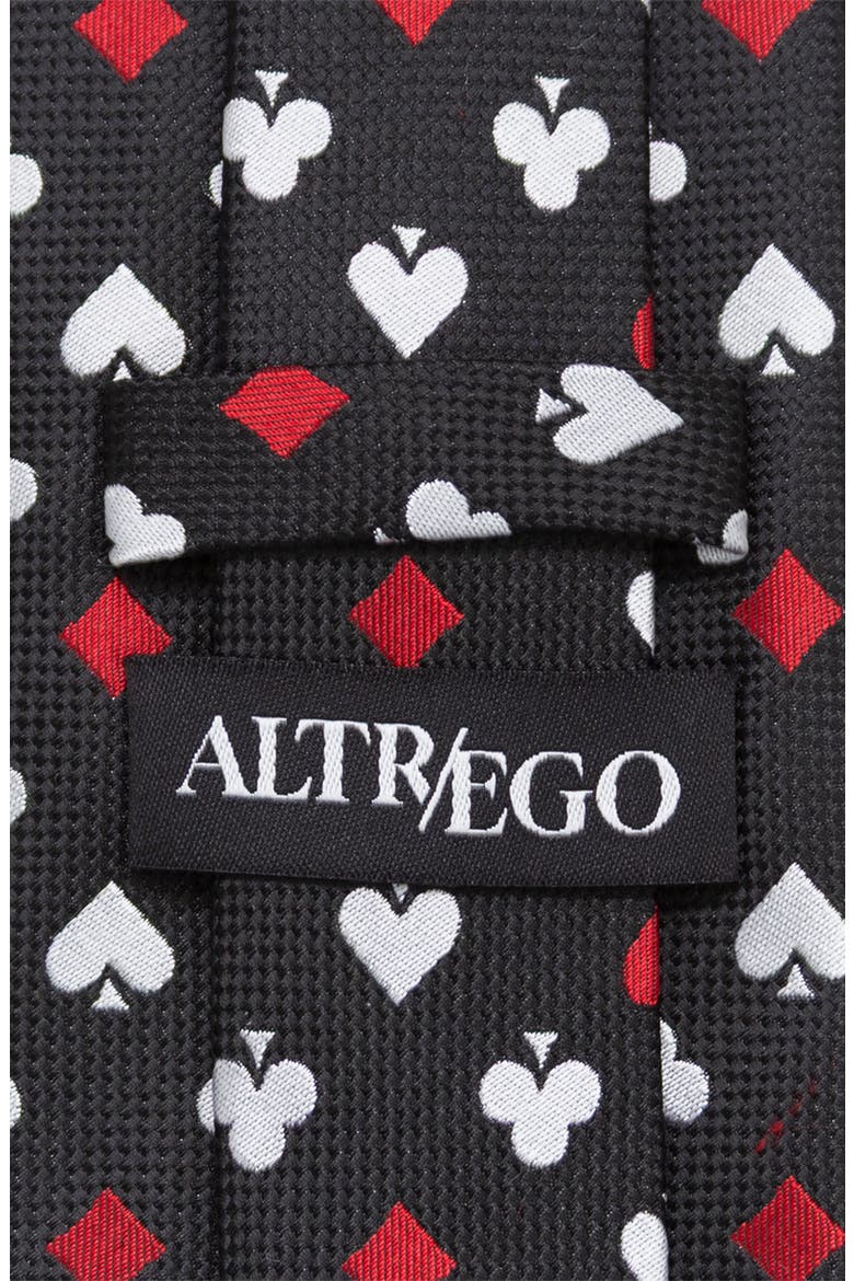 Card Suits Jacquard Silk Blend Tie, Alternate, color, BLACK