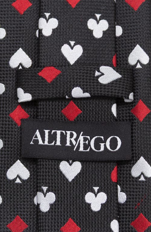 Cufflinks, Inc . Card Suits Jacquard Silk Blend Tie In Black