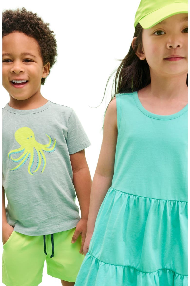 Kids Tiered Tank Dress In Solids, Alternate, color, Seahorse