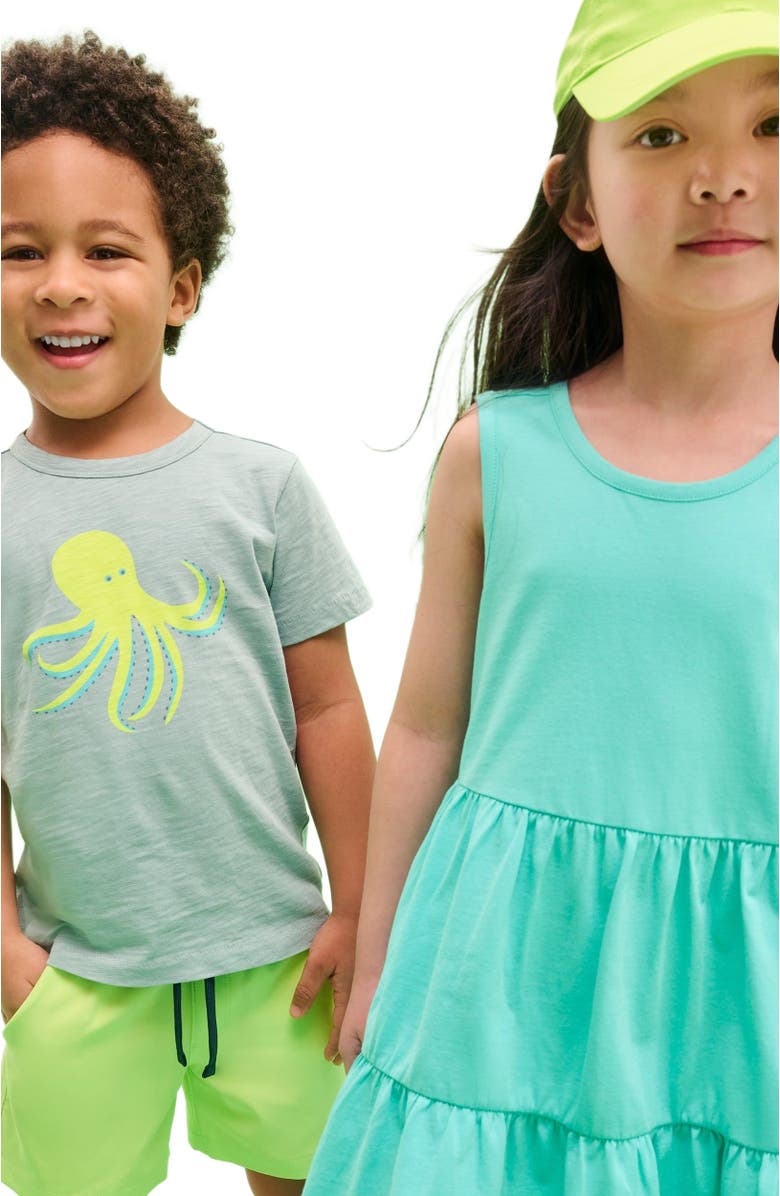Primary Kids Tiered Tank Dress In Solids, Alternate, color, Seahorse