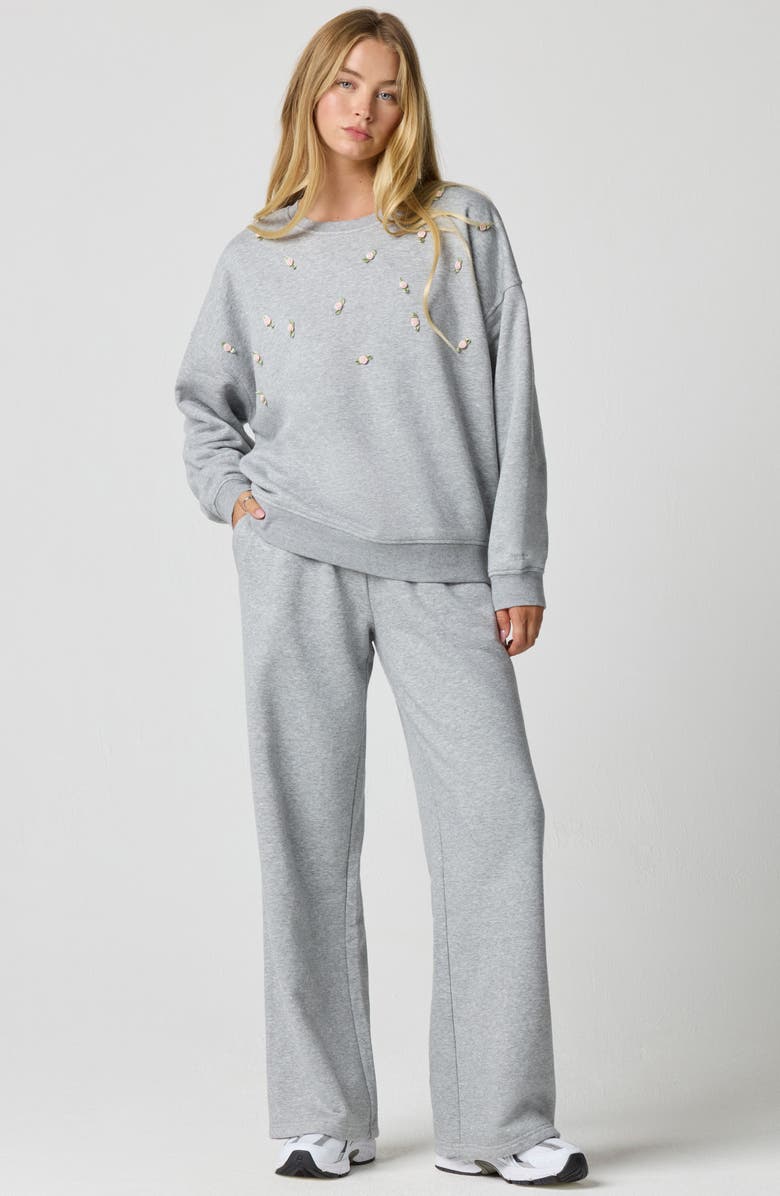 Florence by Mills Rosette Oversize Pullover, Alternate, color, Heather Grey
