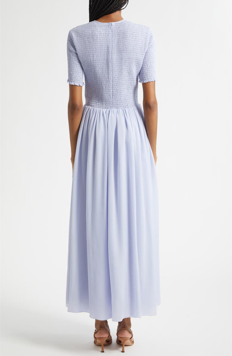 Emporio Armani Iris Techno Short Sleeve Maxi Dress, Alternate, color, Lilac