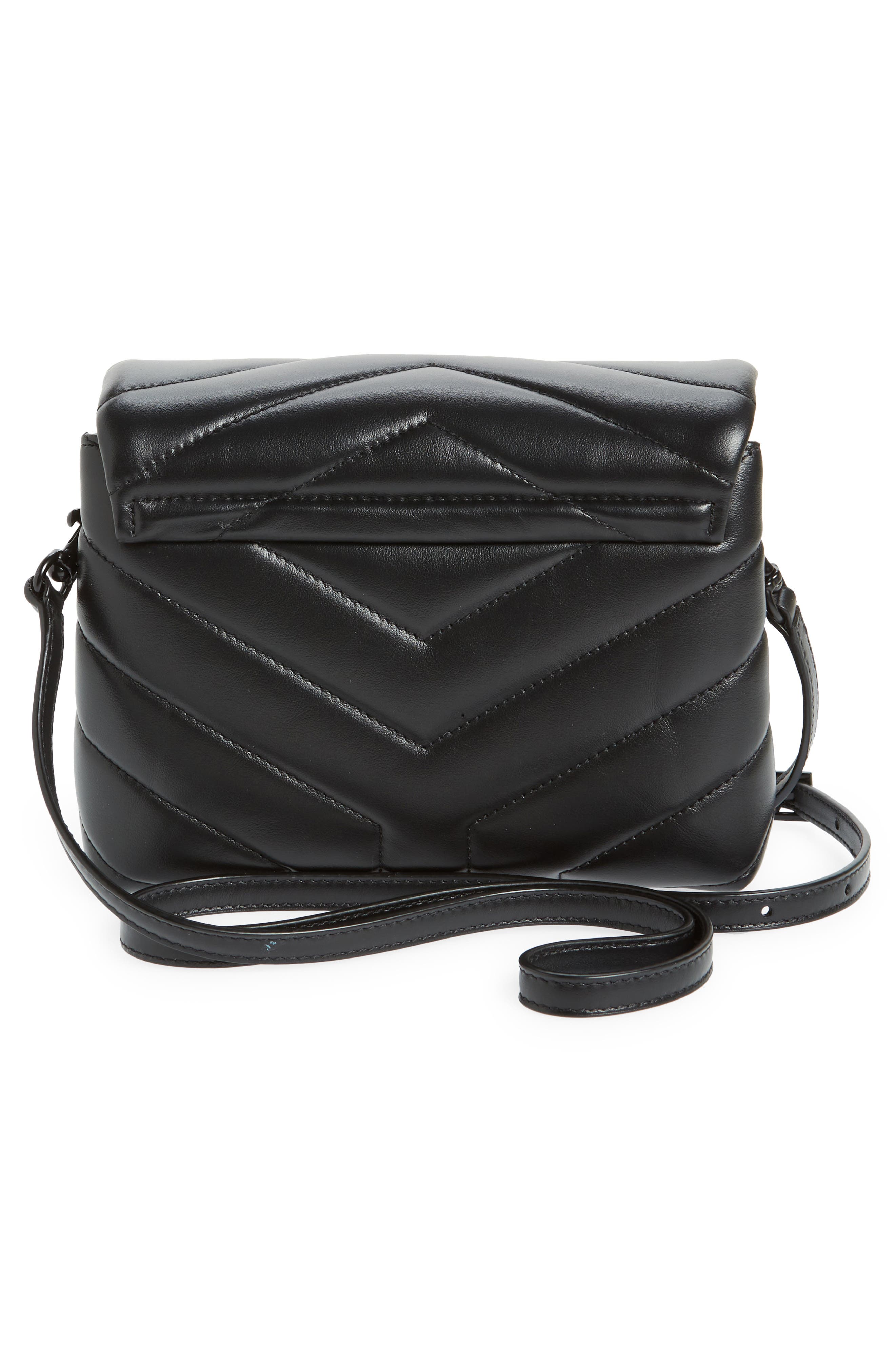 Toy Loulou Leather Crossbody Bag, Alternate, color, 1000 NERO