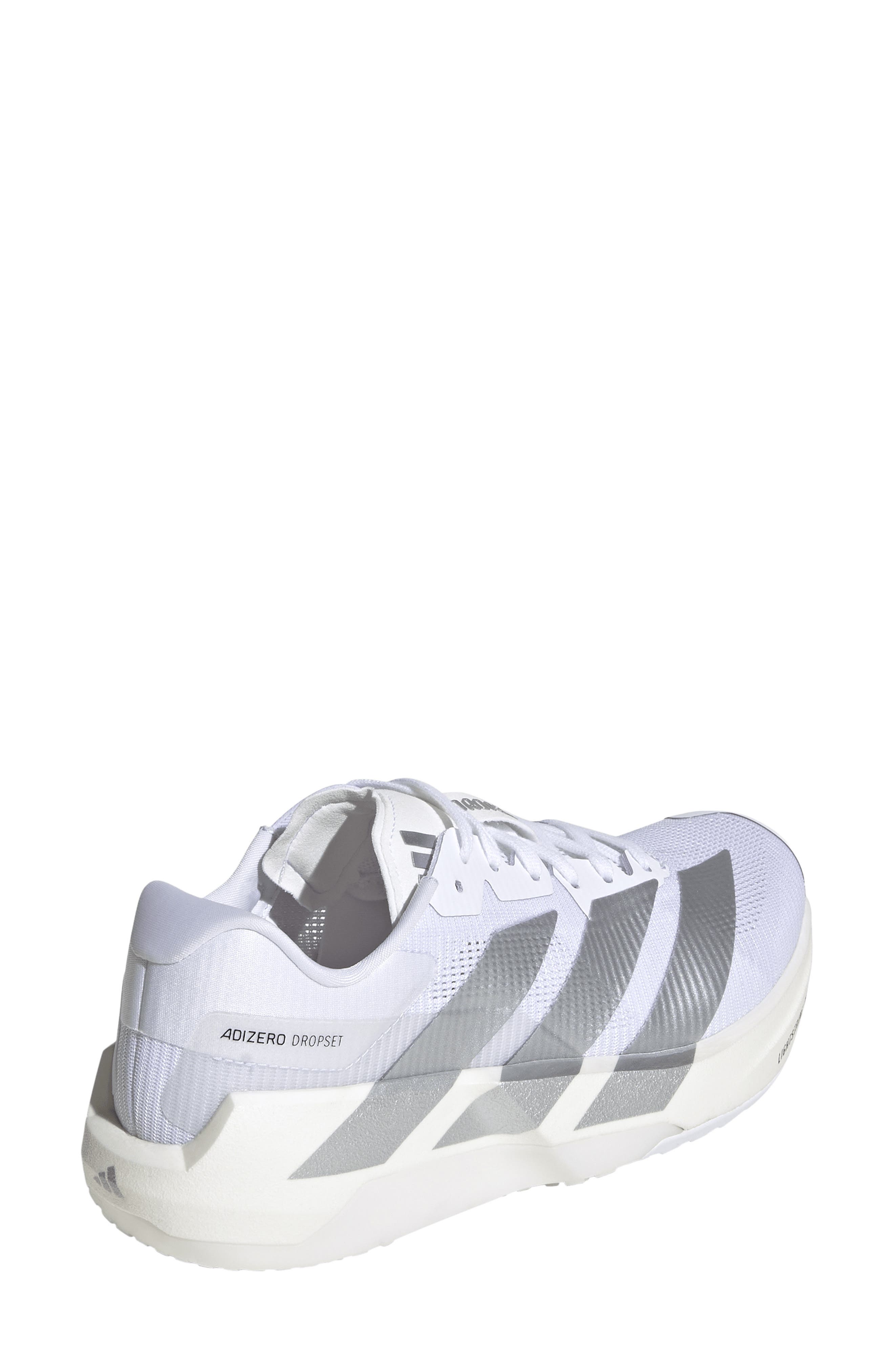 Adizero Dropset Pro Training Shoe, Alternate, color, WHITE/ SILVER METALLIC
