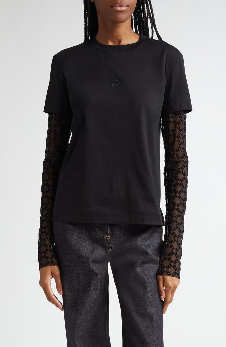 Givenchy Double Layer Long Sleeve T-Shirt, Main, color, 
