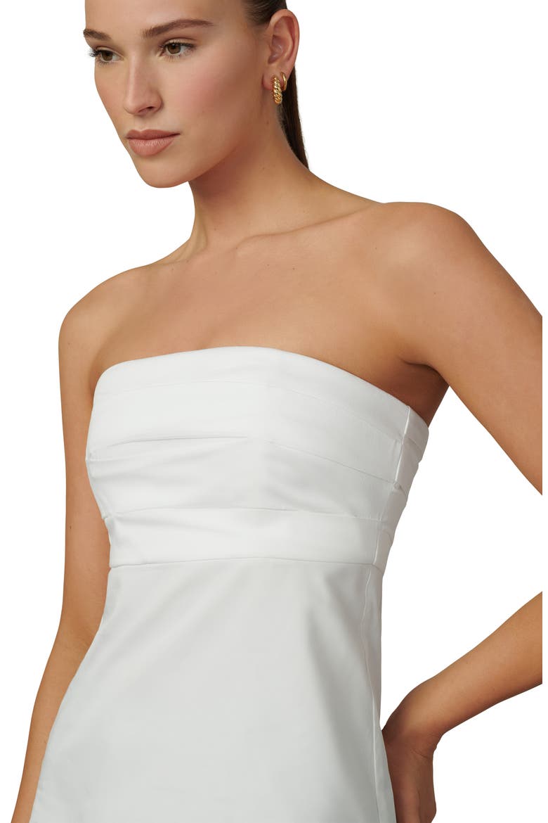 The Lara Strapless Babydoll Top, Alternate, color, WHITE