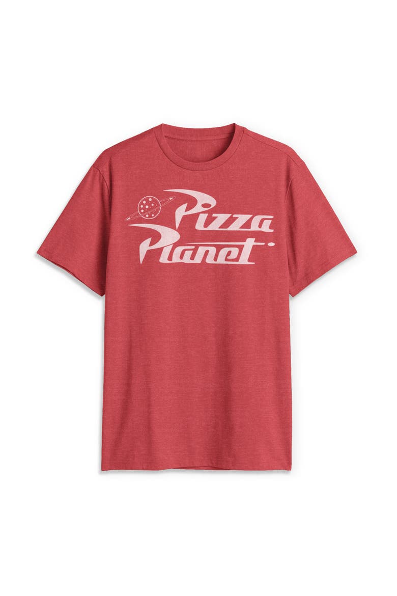 Men's Toy Story Pizza Planet Logo  Graphic T-Shirt, Alternate, color, Red Heather