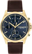 COACH Oliver Leather Strap Watch