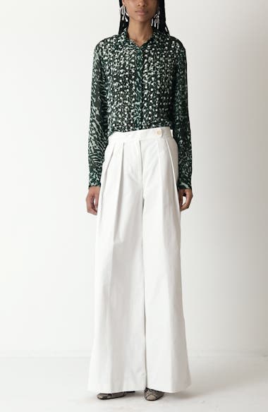 Dries Van Noten Pamplona Pleated Wide Leg Trousers | Nordstrom