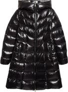 Moncler Marusse Long Lacquered Nylon Down Coat