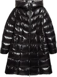 Moncler Marusse Long Lacquered Nylon Down Coat