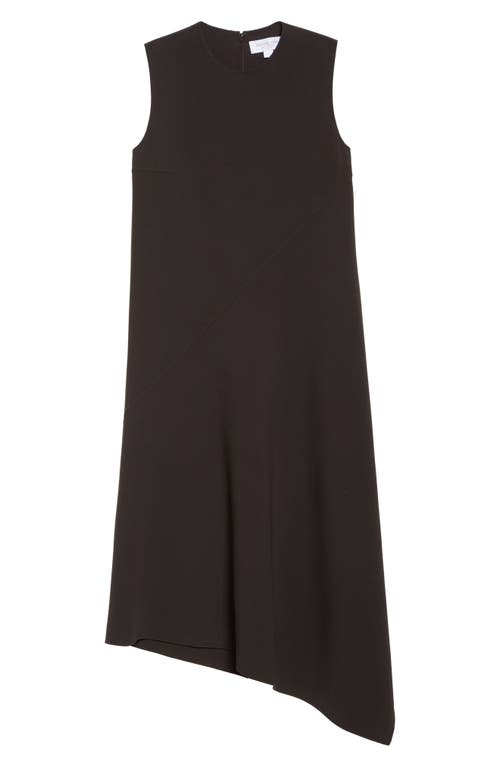 Michael Kors Collection Asymmetric Sleeveless Wool Stretch Crepe Shift Dress In Gray