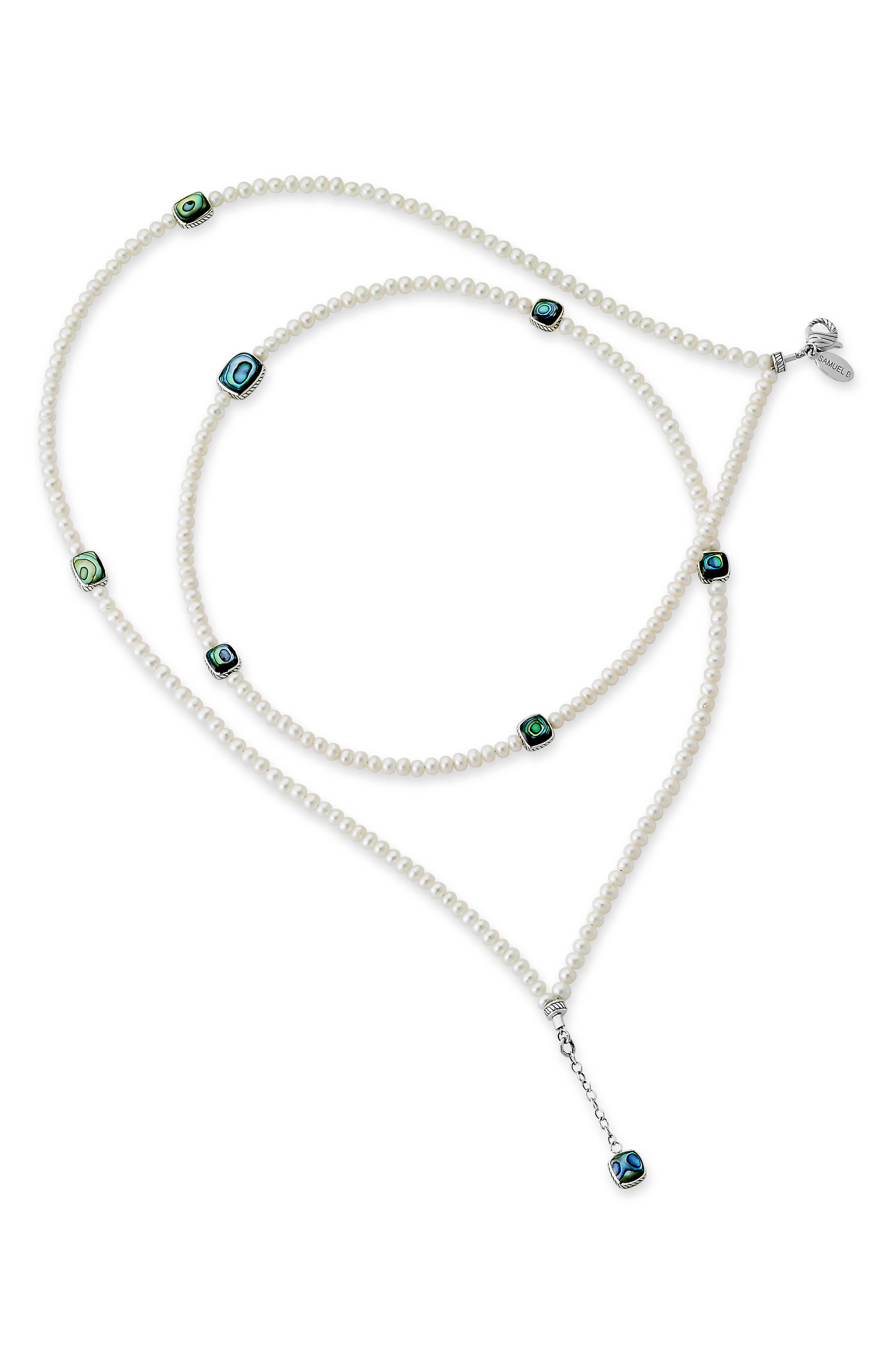 SAMUEL B. Freshwater Pearl & Abalone Bead Necklace