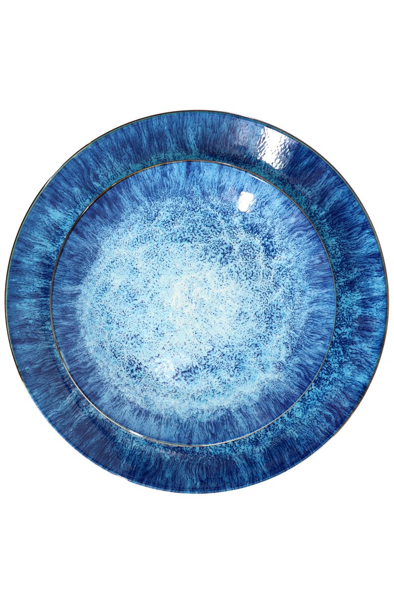 Elama Oceanus 16 Piece Porcelain Double Bowl Dinnerware Set, Alternate, color, White