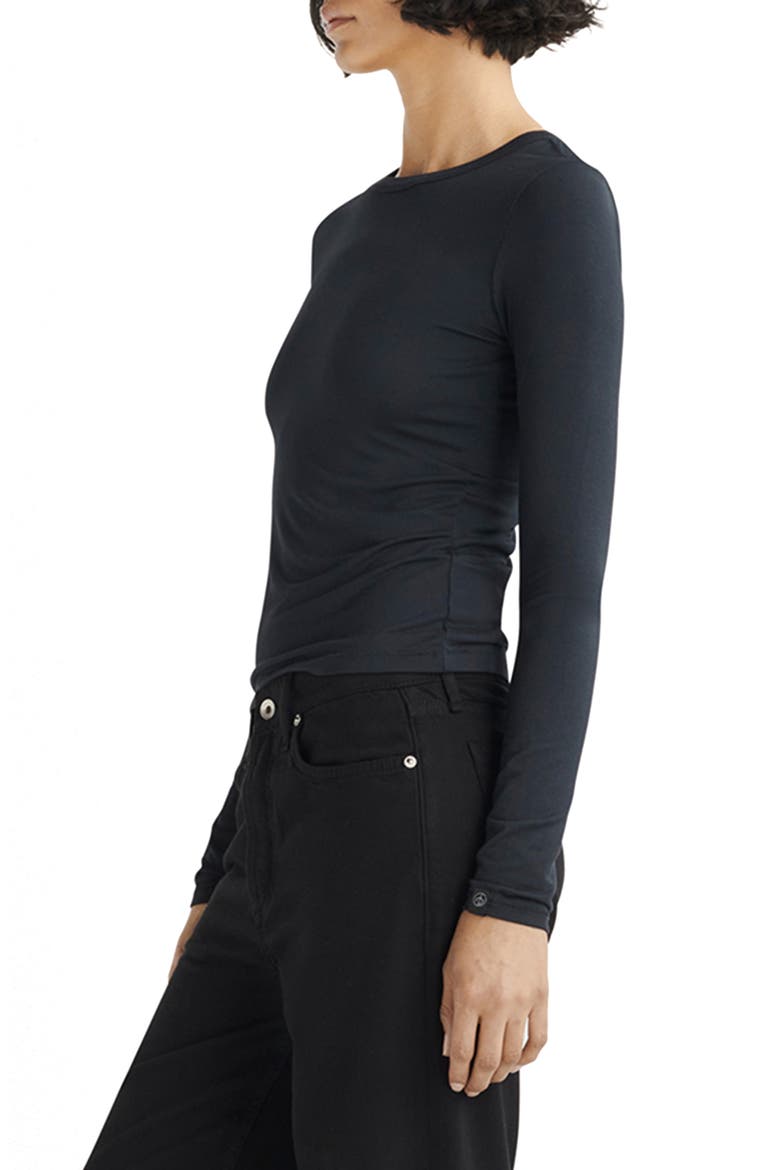 ICONS Luca Slim Fit Long Sleeve Top, Alternate, color, BLACK