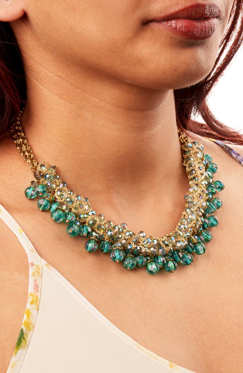 Deepa Gurnani Emil Necklace, Alternate, color, Teal