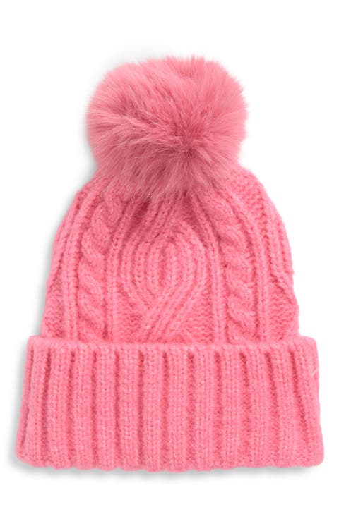 Cable Stitch Pom Beanie