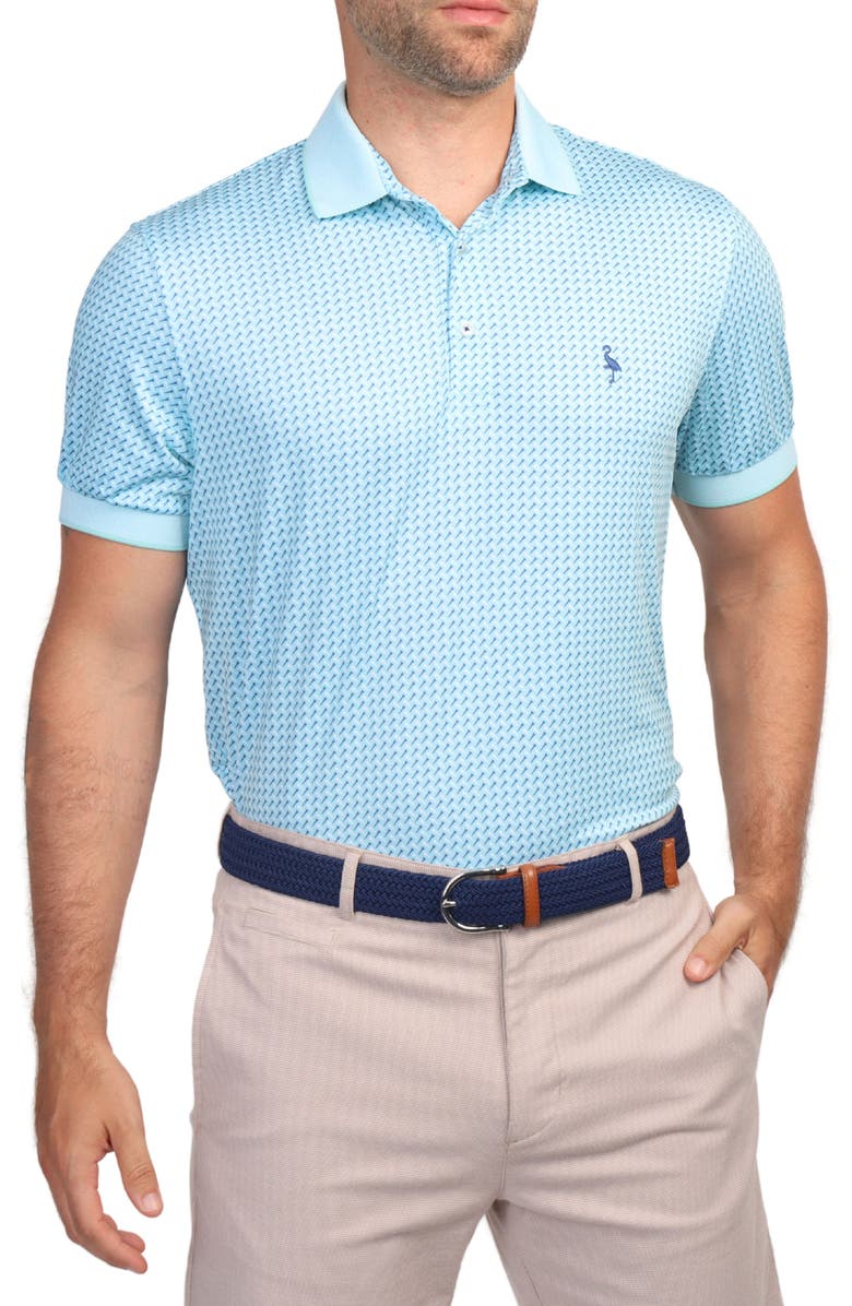 TailorByrd Golf Tee Print Performance Polo, Alternate, color, Seafoam
