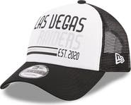 New Era Men's New Era White/Black Las Vegas Raiders Stacked A-Frame Trucker 9FORTY Adjustable Hat