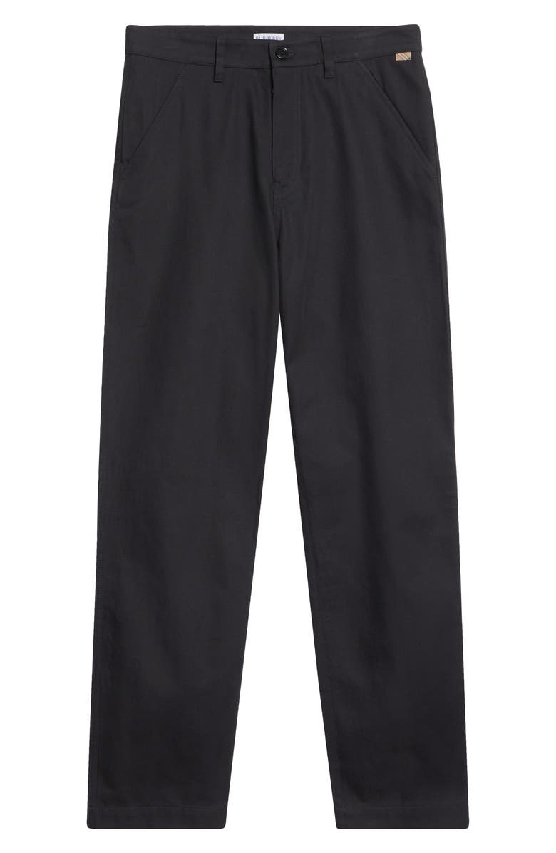 Burberry Arthur Cotton Twill Trousers, Main, color, Black