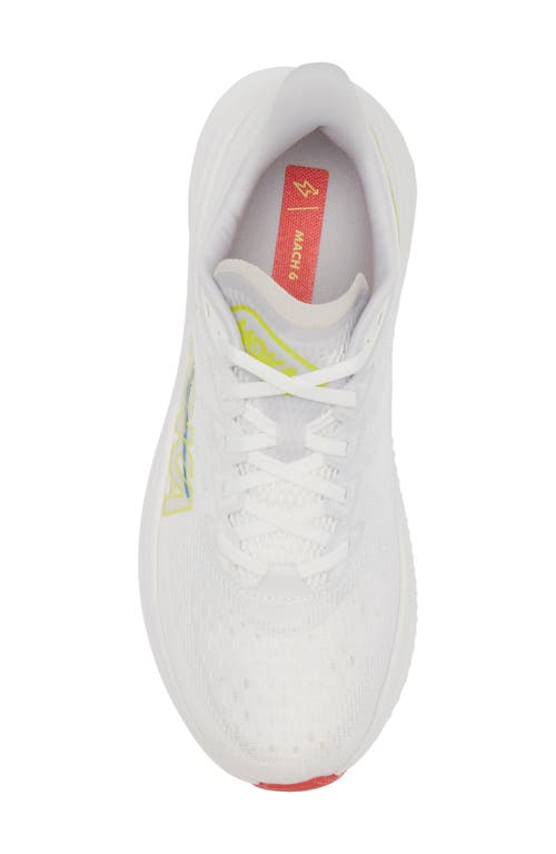 Hoka Mach 6 Running Shoe In White/nimbus Cloud