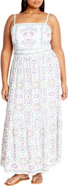 City Chic Mira Print Sleeveless Maxi Dress