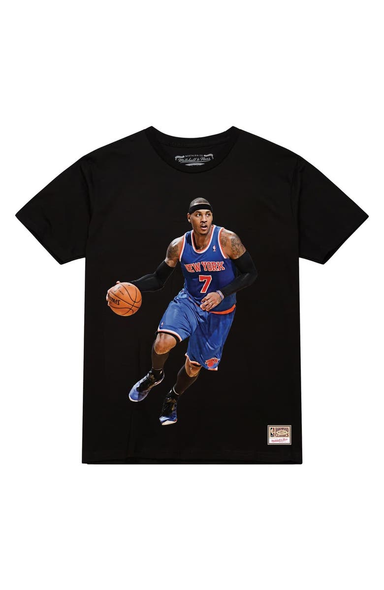 Mitchell & Ness Men's Carmelo Anthony Black New York Knicks Ultimate Player Name & Number T-Shirt, Alternate, color, Black
